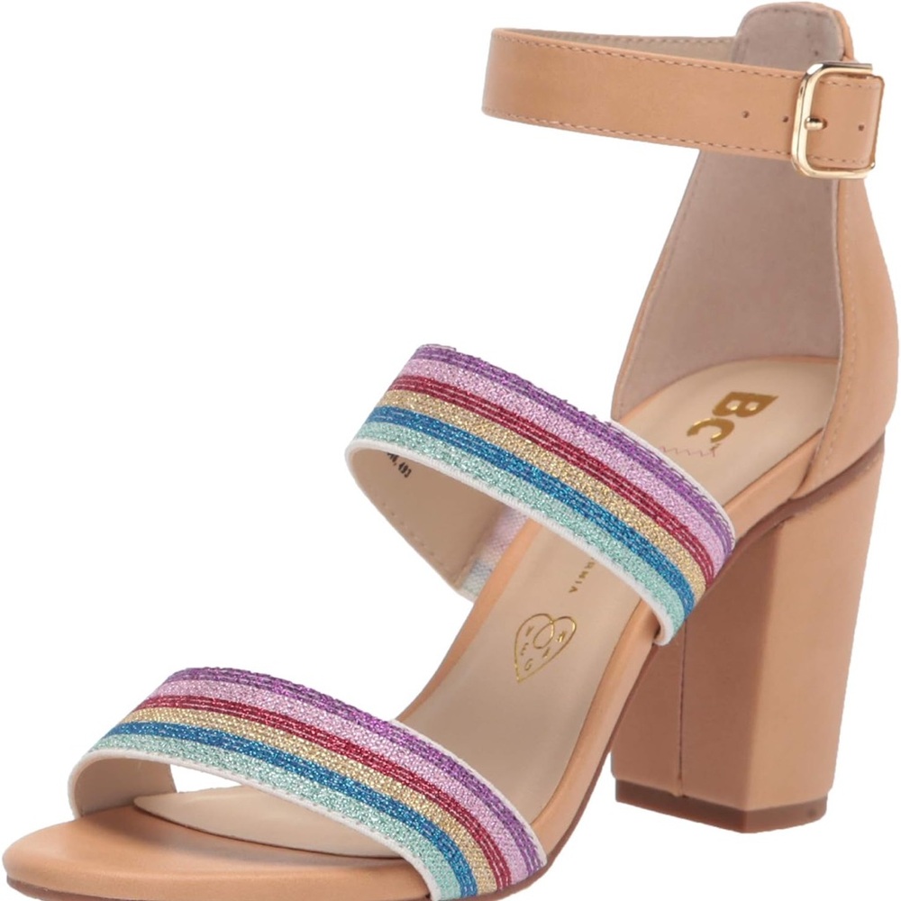 NEW! BC Footwear Justified Ankle Strap Sandal - Rainbow/ Vacchetta V-Leather